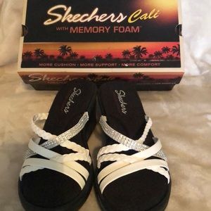 Skechers, memory foam, white, size 8 low heel shoes.